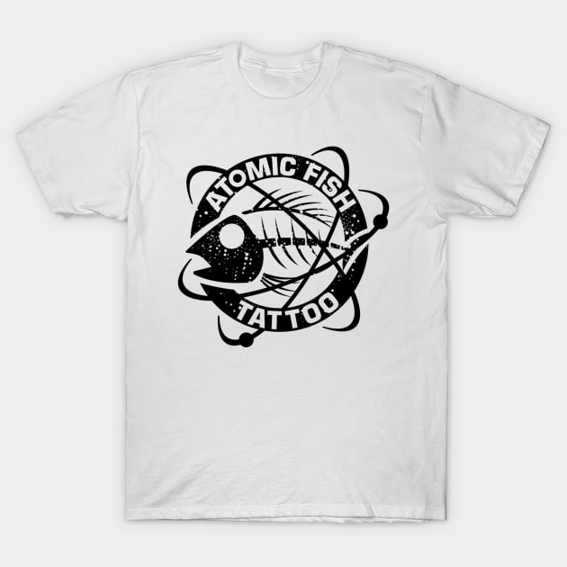 Atomic Fish Tattoo Original Black T-Shirt by atomicfishtattoo1979